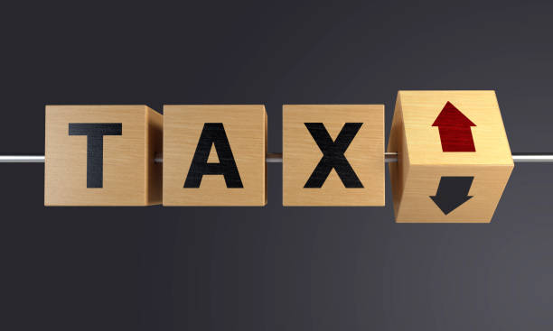 Tax Increase, Overtax Concept with wooden cubes. ( 3d render )