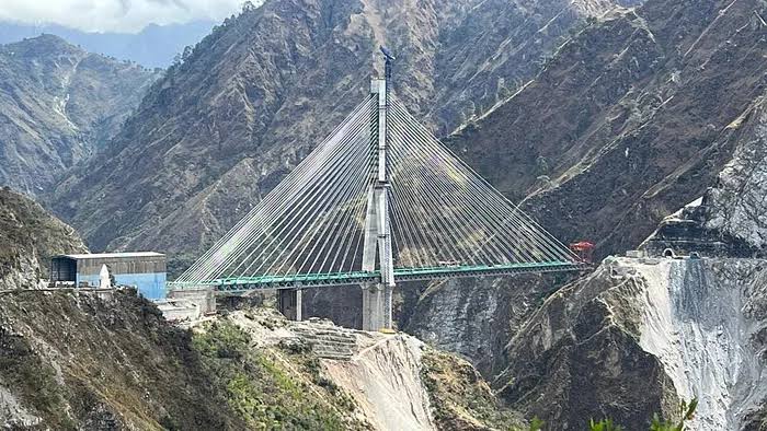 Train to Kashmir: Cable Bridge on Anji river in Udhampur nearing ...